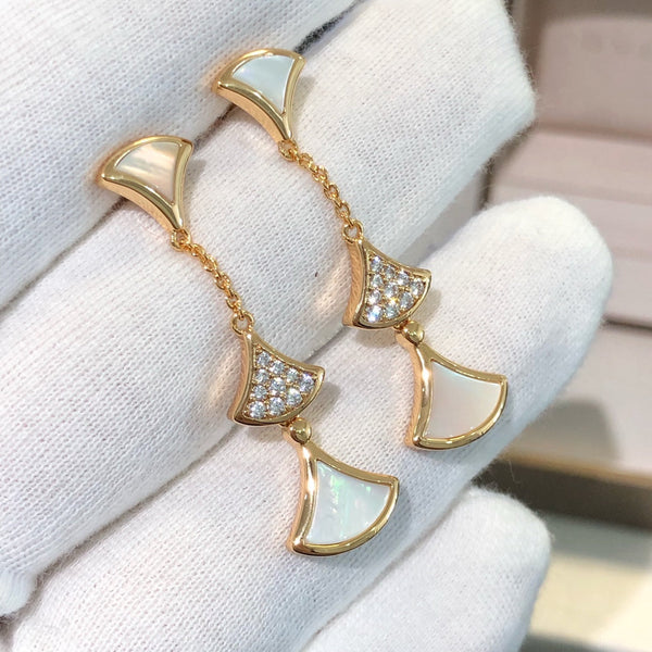DREAM EARRINGS 3 MOTIFS DIAMOND MOP