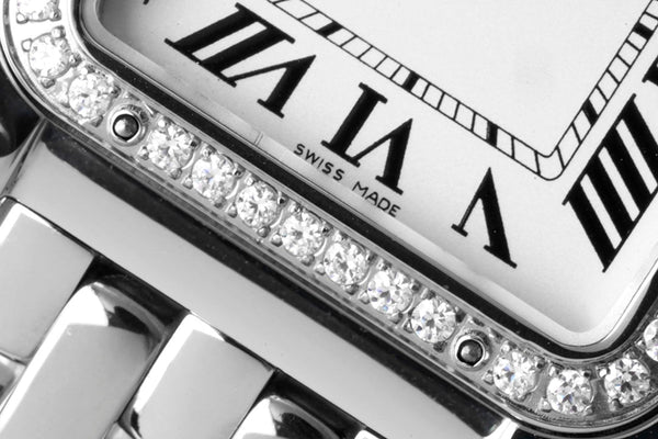 PANTHERE SILVER CASE DIAMOND BEZEL WHITE DIAL
