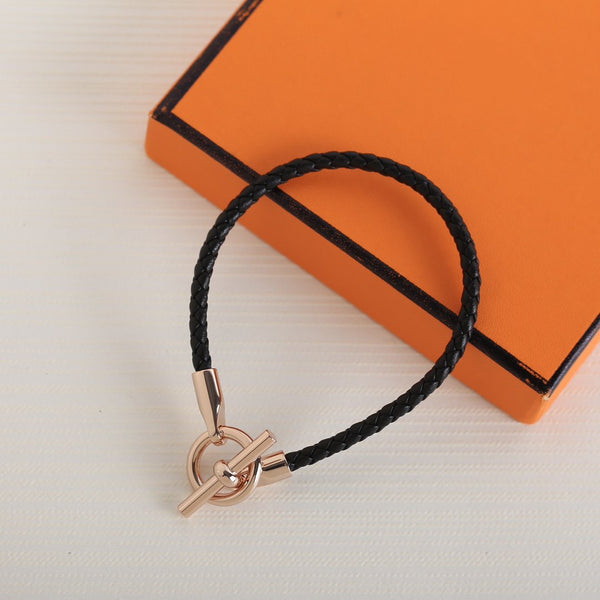 GLENAN PINK GOLD LEATHER BRACELET
