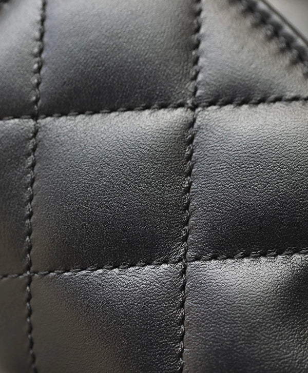CC TRENDY 20CM BLACK LAMBSKIN SILVER HARDWARE