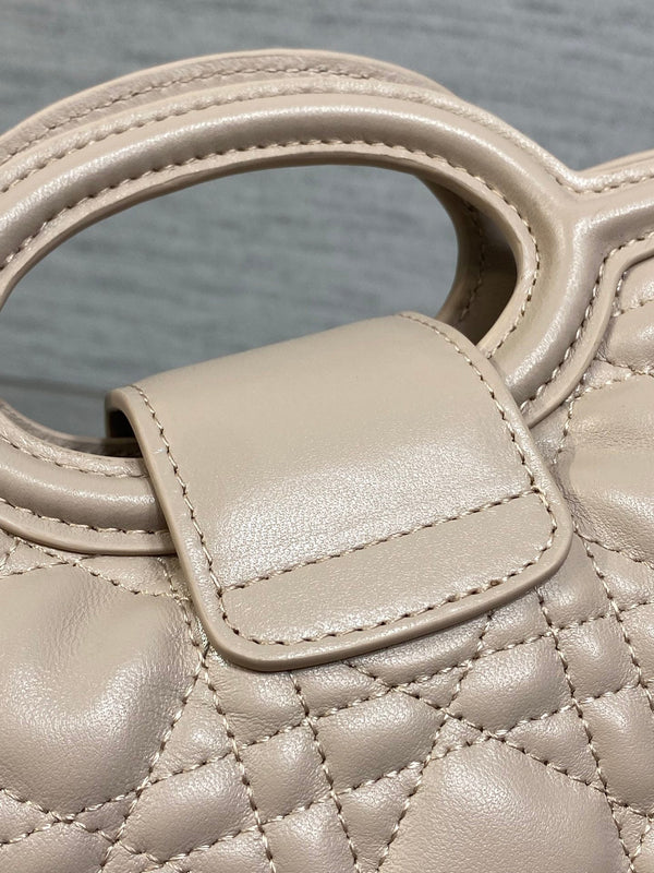 CD Jolie Top Handle Mini Chain Bag 19cm Beige Cowhide