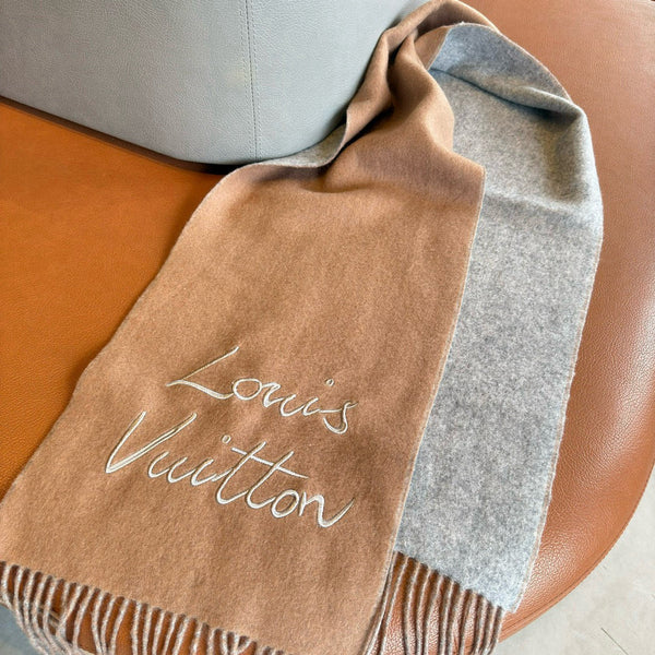 LV Scarf 180cm Double-Sided Sheep Wool 838266