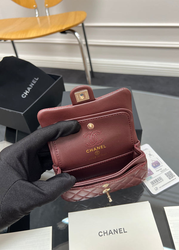 CC 25A Super Mini Bag 12.5cm Red Lambskin