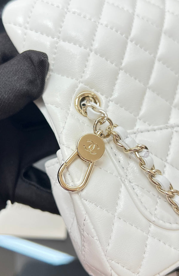 CC 25A Super Mini Bag 12.5cm White Lambskin