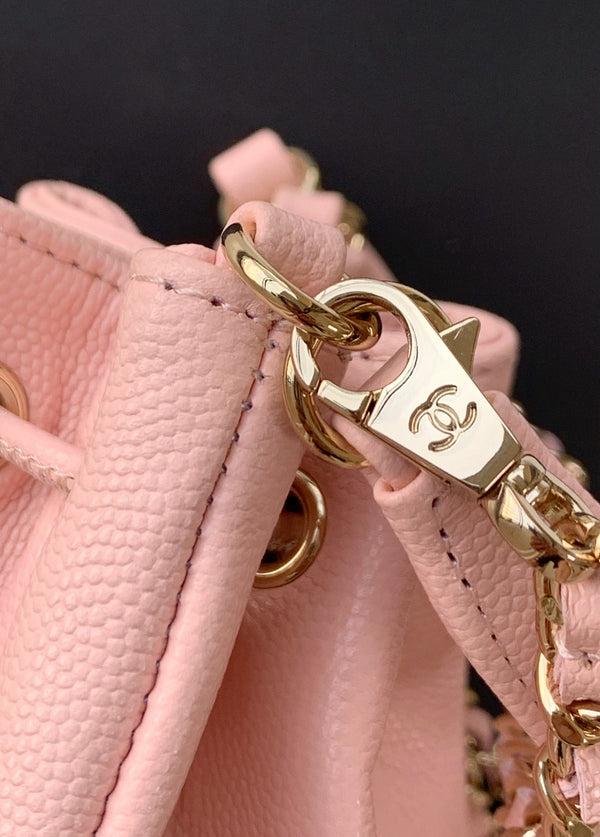 CC 22B Mini Chain 12.5cm Buckle Bag Pink Calfskin