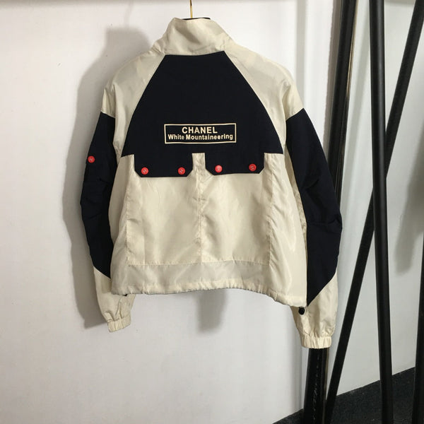 CC Logo Letter Offset Color Multi-pocket Long-sleeved Windbreaker Jacket