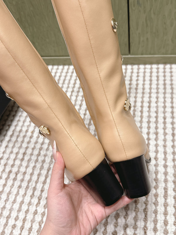 Chanel Riding Boots Brown Lambskin 567793