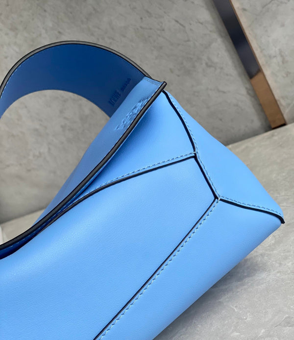 LOE Puzzle Hobo 29cm in Classic Blue Calfskin 274276