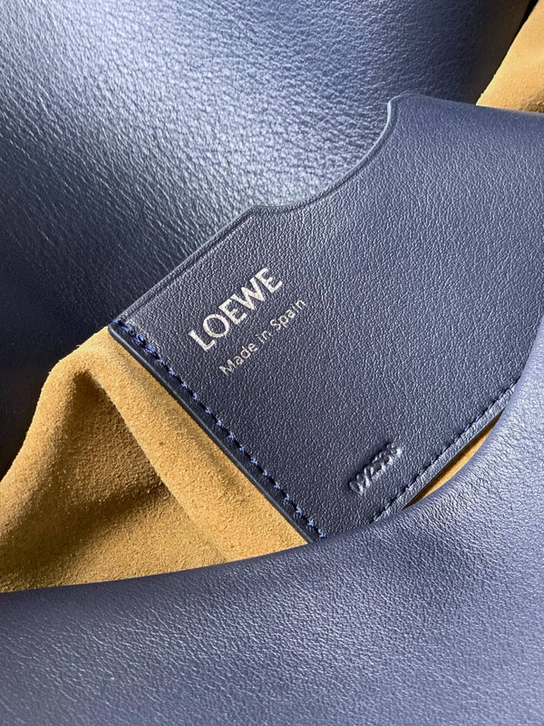 Loewe Ola Handbag Medium 26cm in Blue Silver Calfskin Leather 274228
