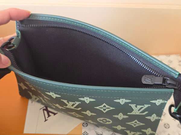 LV Collaboration Suit Clip Dark Green Monogram Canvas Calfskin 274800