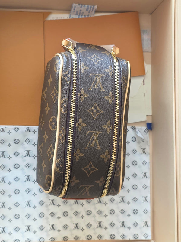 LV Dopp Kit Toilet Pouch Brown Monogram Canvas 274853