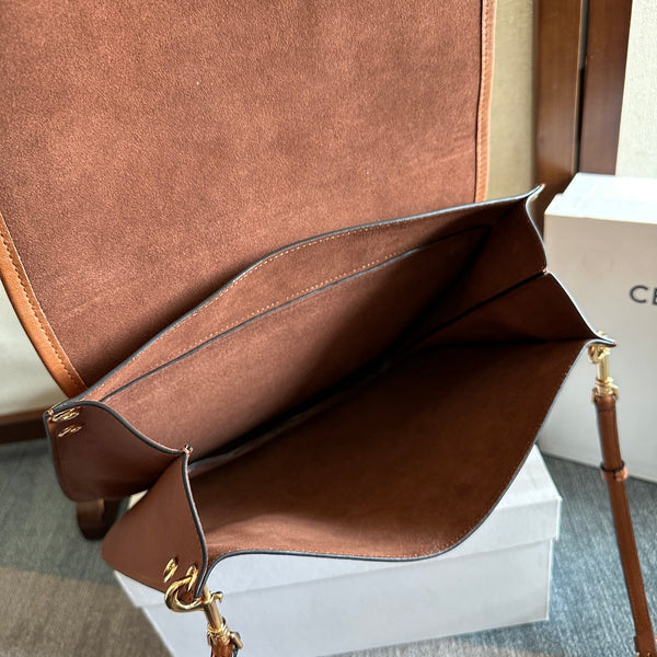 Celine Besace Soft Triome Brown Handbag in Lambskin 276305