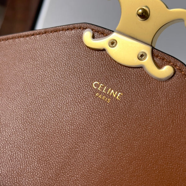 Celine New Large WOC Envelope Black Brown Bag in PVC Fabric with Leather 276284