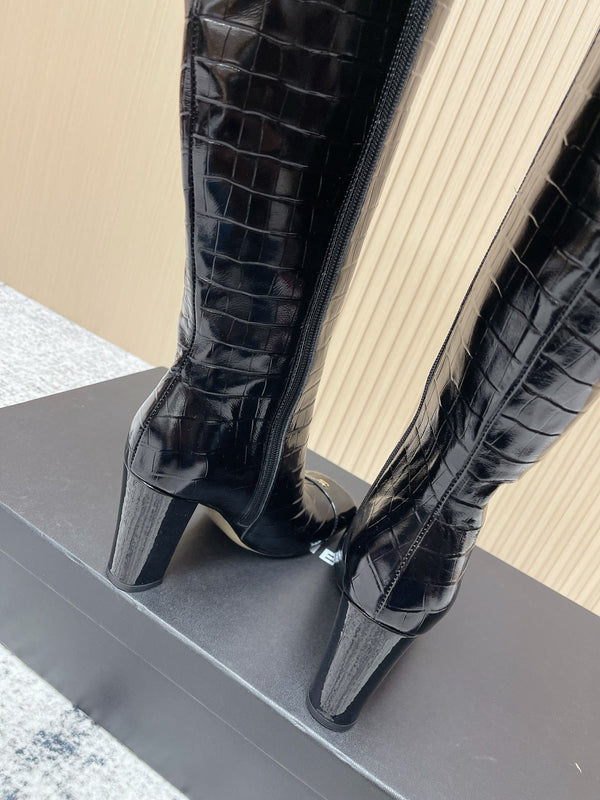 CHANEL Fall/Winter Chelsea Black High Boots in Cowhide 591402