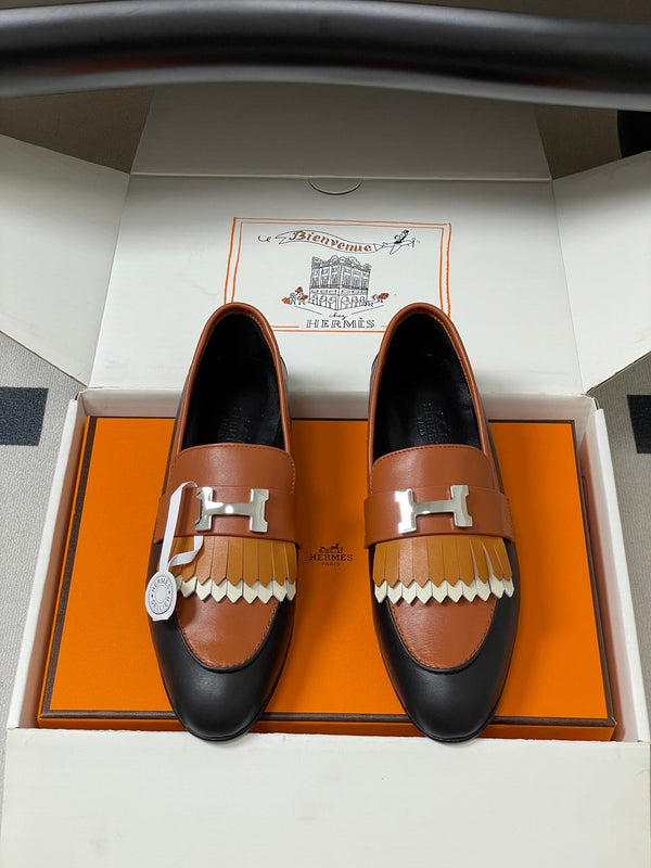 HM Royal Loafers Black Orange in Calfskin 594332