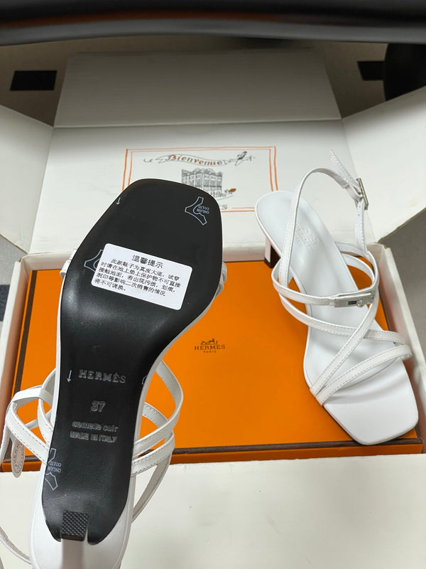 HM Muse Sandal 70 White in Calfskin 593818