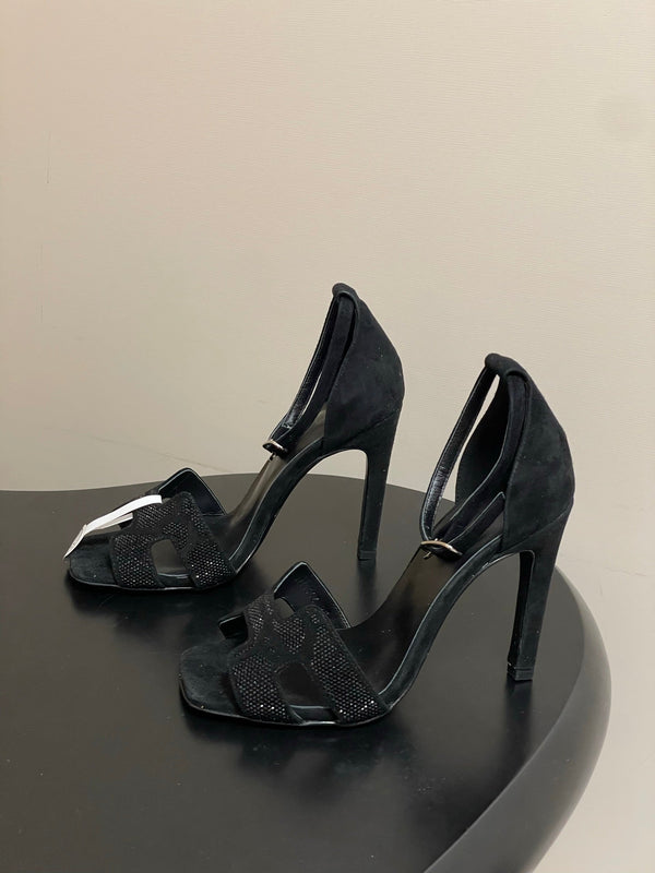 HM Joy Sandal 100 Black in Suede 593803