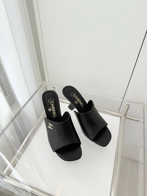 Chanel 26 Sandal 90 Black in Lambskin 597366