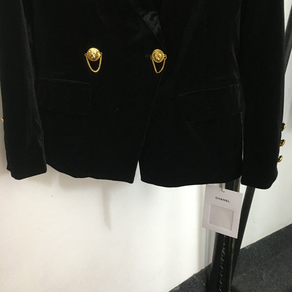 Chanel Long-Sleeve Velvet Blazer