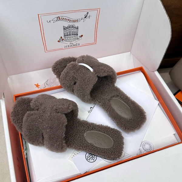 HM Oran Sandal Taupe Wool 598205
