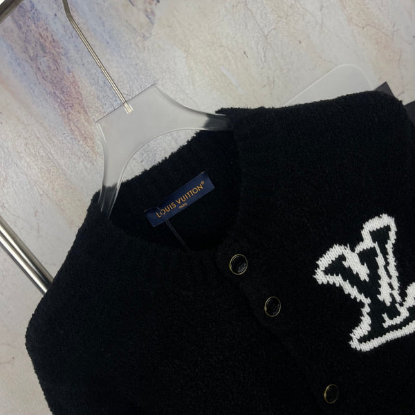 Louis Vuitton 26SS Thick Knit Jacquard Large Logo Knit Cardigan 494071
