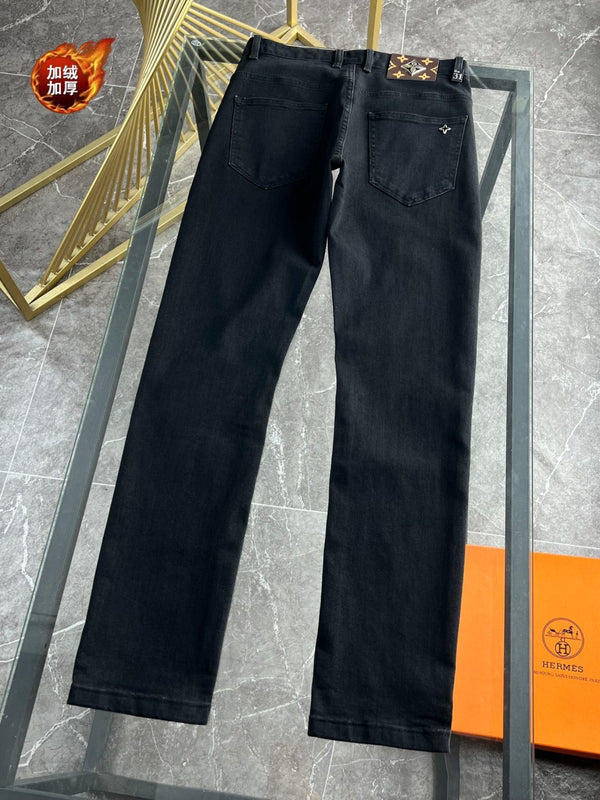 LV Fleece-lined and Thickened Jeans 492708