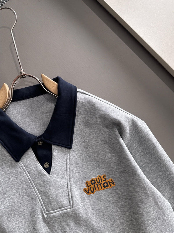 LV 25SS Lapel Sweatshirt Long Sleeve 494414