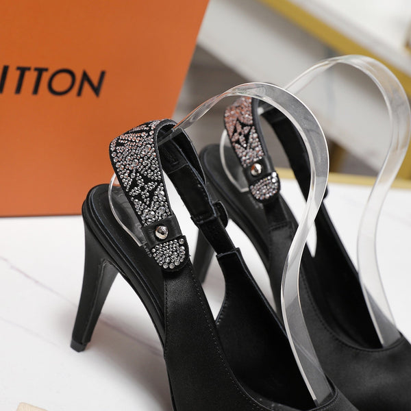 LV 26ss Legacy Slingback Pumps 95 Black in Cowhide 600647