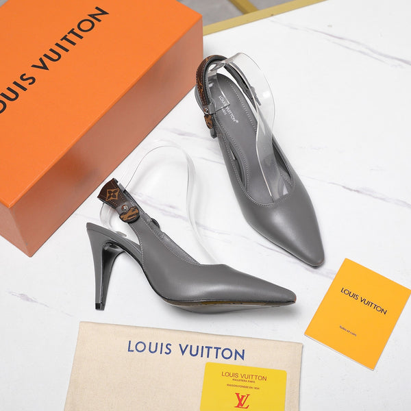 LV 26ss Legacy Slingback Pumps 95 Monogram Gray in Cowhide 600646
