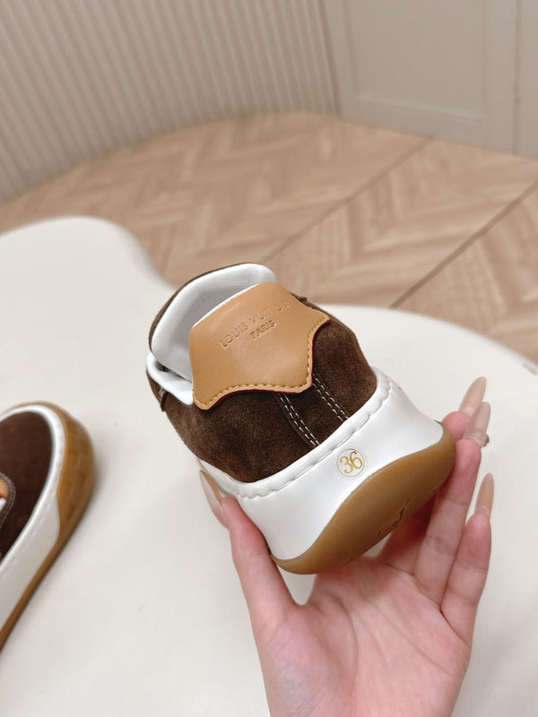 LV 2026 Tilted Sneaker Brown Suede 600684