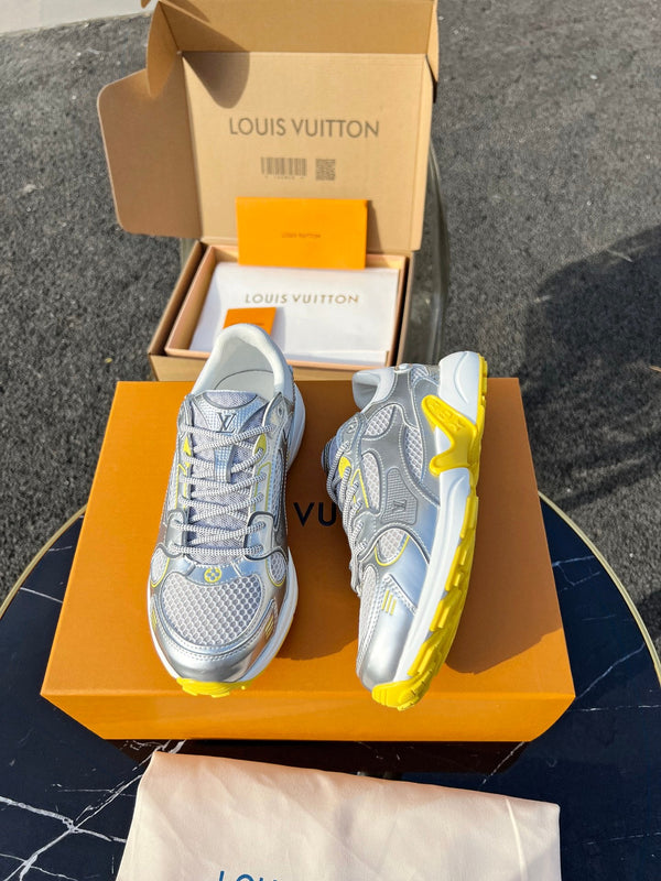 LV 26 Olympia Sneaker Yellow Silver Metallic in Fabric Mesh 600745 (Copy)