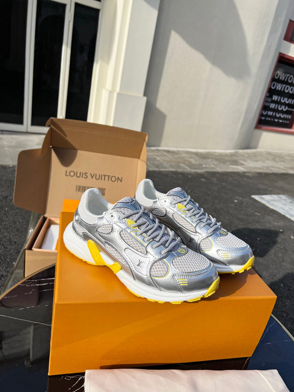 LV 26 Olympia Sneaker Yellow Silver Metallic in Fabric Mesh 600745 (Copy)