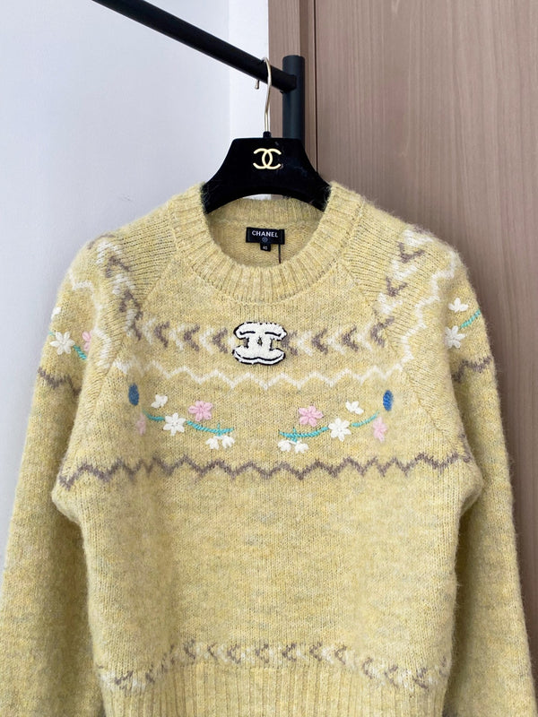 CHANEL LONG-SLEEVE SHIRT LIGHT YELLOW 88240