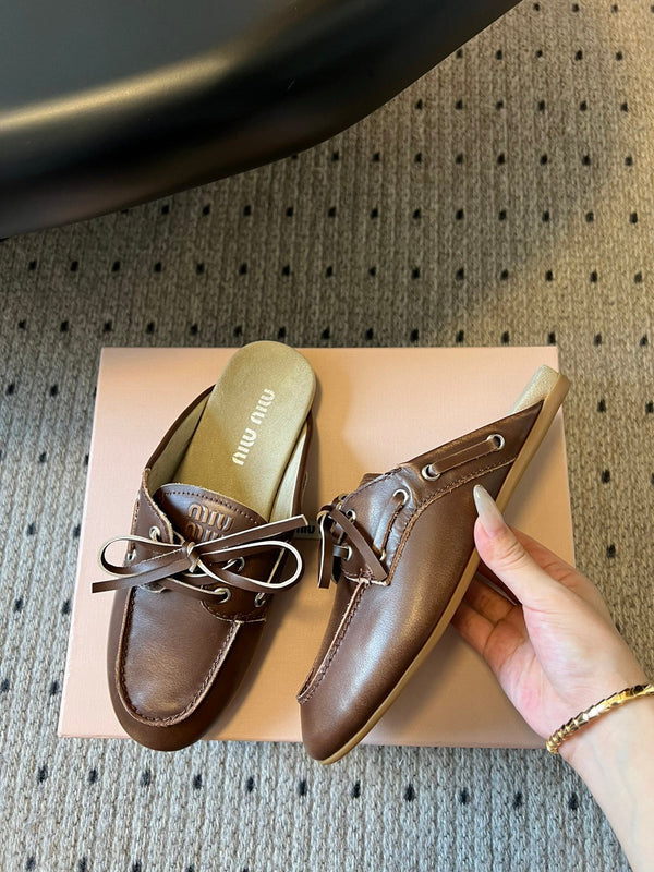 Miu Miu 26SS Mules Dark Brown in Cowhide 614560