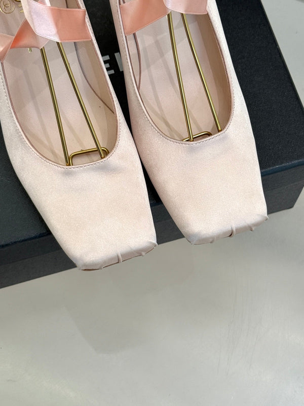 Chanel 26C Ballet High Heels Pink in Silk 616002