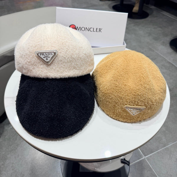 Prada 25 Iceland Beret Women's White in Plush 125816