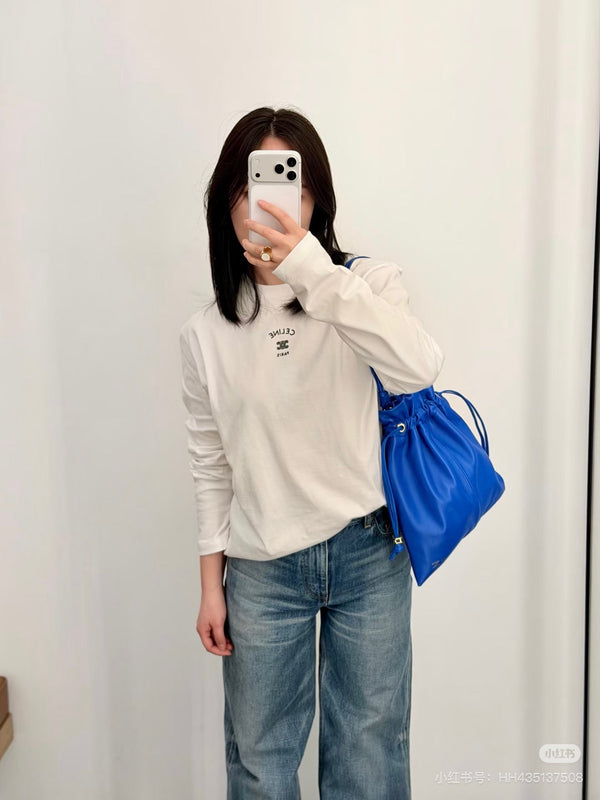 Celine 26ss Long-Sleeve T-Shirt White in Cotton
