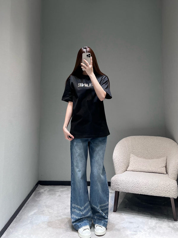 Celine 26SS Short-Sleeve T-Shirt Black in Cotton 811666