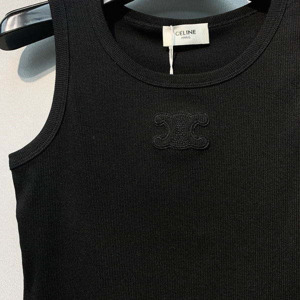 Celine 26SS Embroidered Vest Black in Cotton 106790