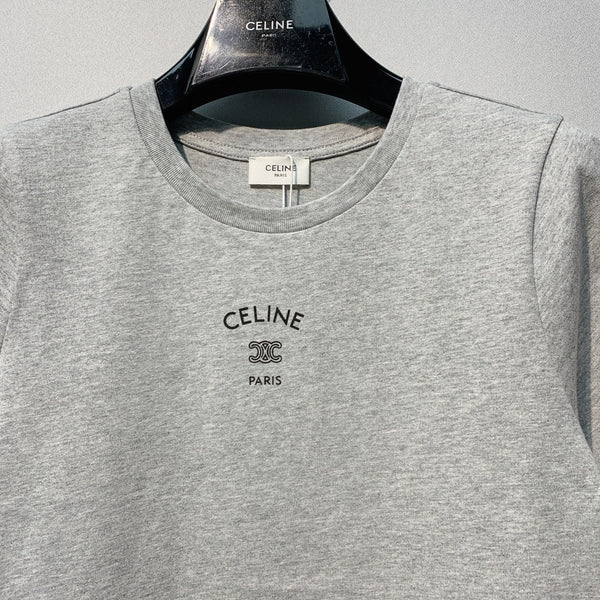 Celine 26SS Gray Short-Sleeve T-Shirt in Cotton 101584