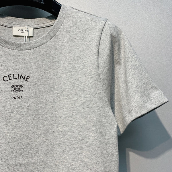 Celine 26SS Gray Short-Sleeve T-Shirt in Cotton 101584