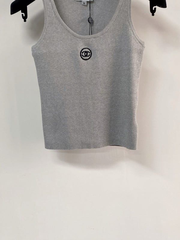 Chanel Two-Tone Vest Gray in Polyester 125480