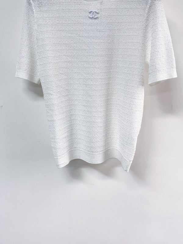 Chanel Short-Sleeve T-Shirt White in Tencel 125447