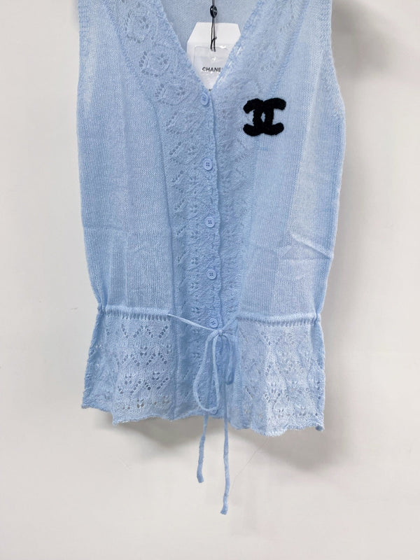 Chanel Vest Blue in Wool 125439