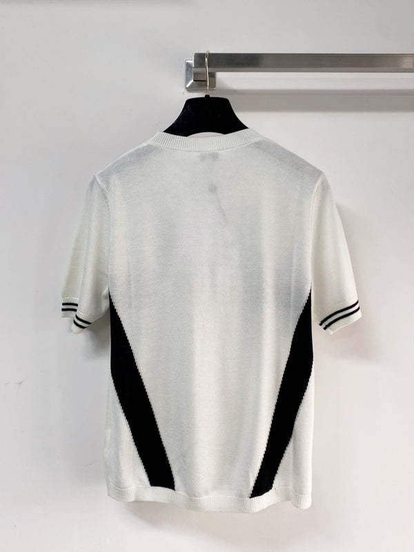 Chanel Short-Sleeve T-Shirt White in Wool 153741