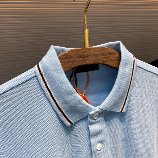 PRA26SS Collar Short-Sleeve T-Shirt in Mesh Piqué Cotton Fabric 976647