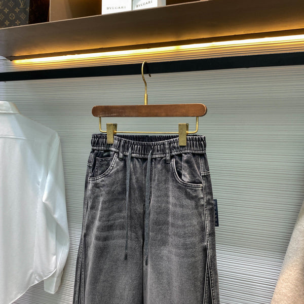 PRA26SS Gray Washed Lightweight Drawstring Jeans in Denim Cotton 963418
