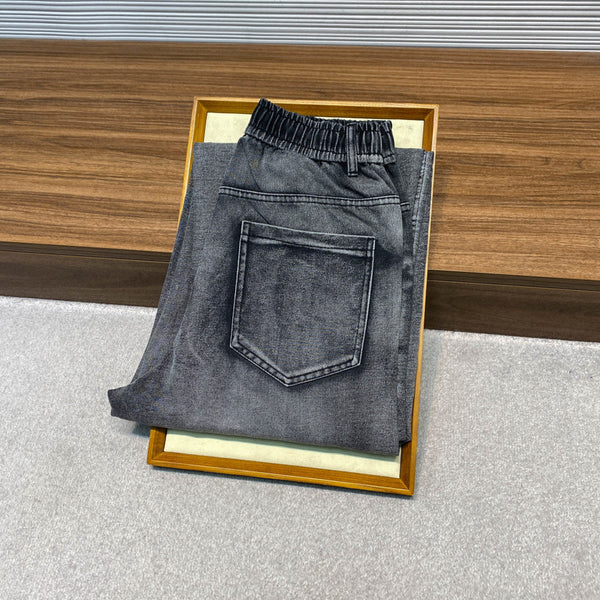 PRA26SS Gray Washed Lightweight Drawstring Jeans in Denim Cotton 963418