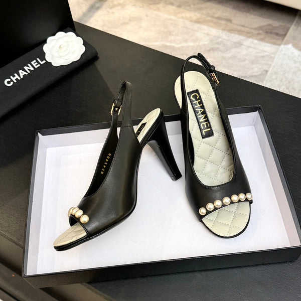 Chanel 26A Slingback Black in Lambskin 672990