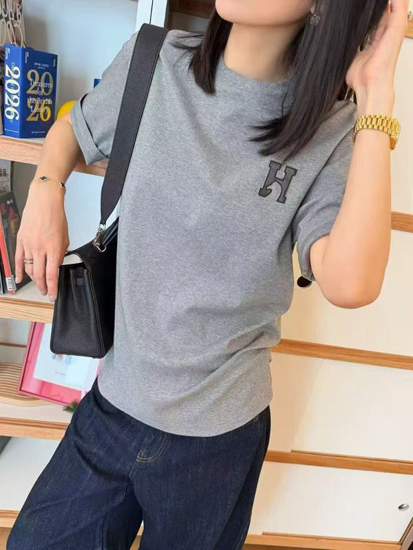 Hermes 26 Short-Sleeve T-Shirt Gray in Cotton 125005